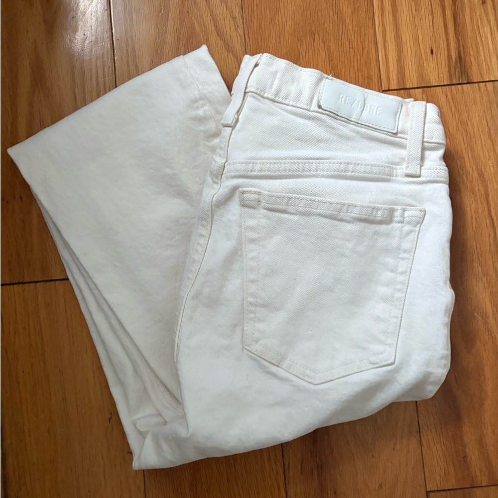Re/Done Women's Cream Skinny Jeans